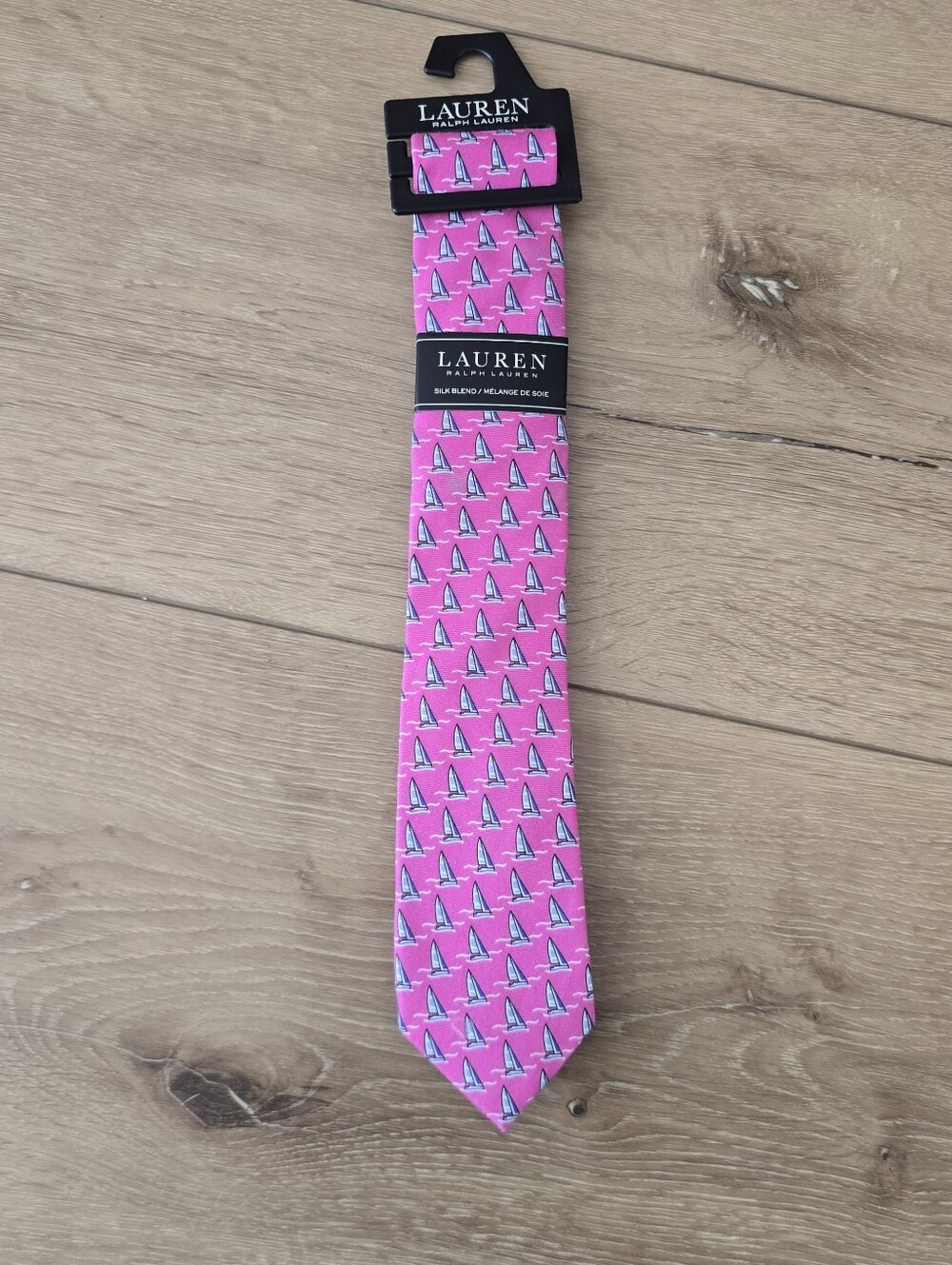 Lauren Ralph Lauren Silk Blend Sailboat Necktie - Pink Blue